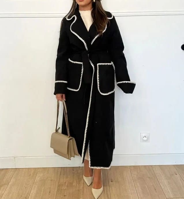 Lapel Pocket Cashmere Coat