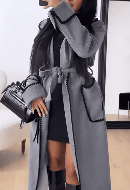 Lapel Pocket Cashmere Coat