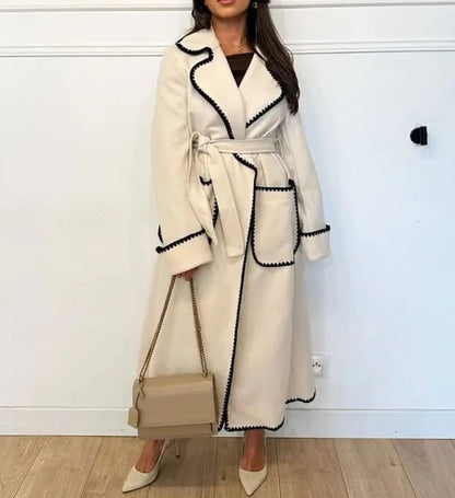 Lapel Pocket Cashmere Coat
