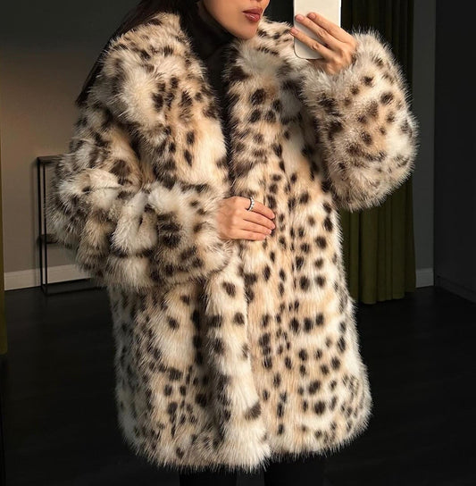 Leopard Faux Fur Coat