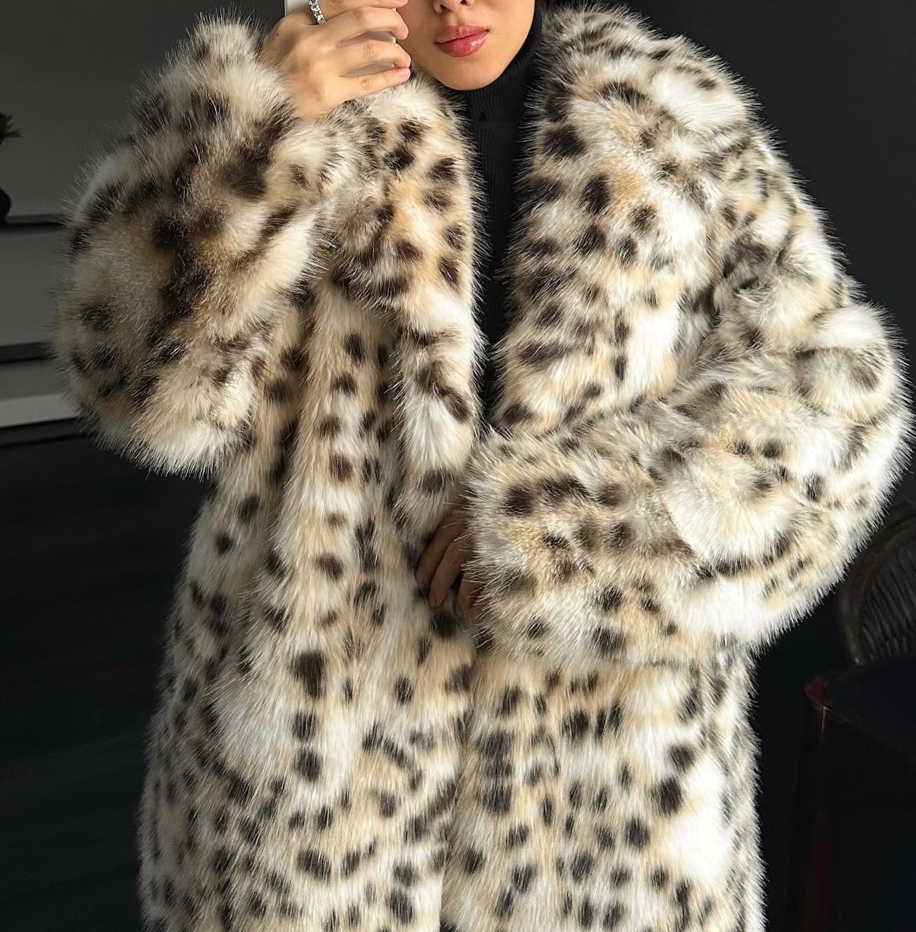 Leopard Faux Fur Coat