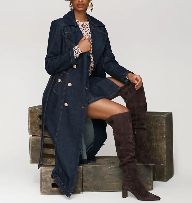 Women's Double-Breasted Belted Trench Coat
