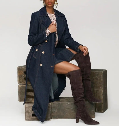 Women's Double-Breasted Belted Trench Coat