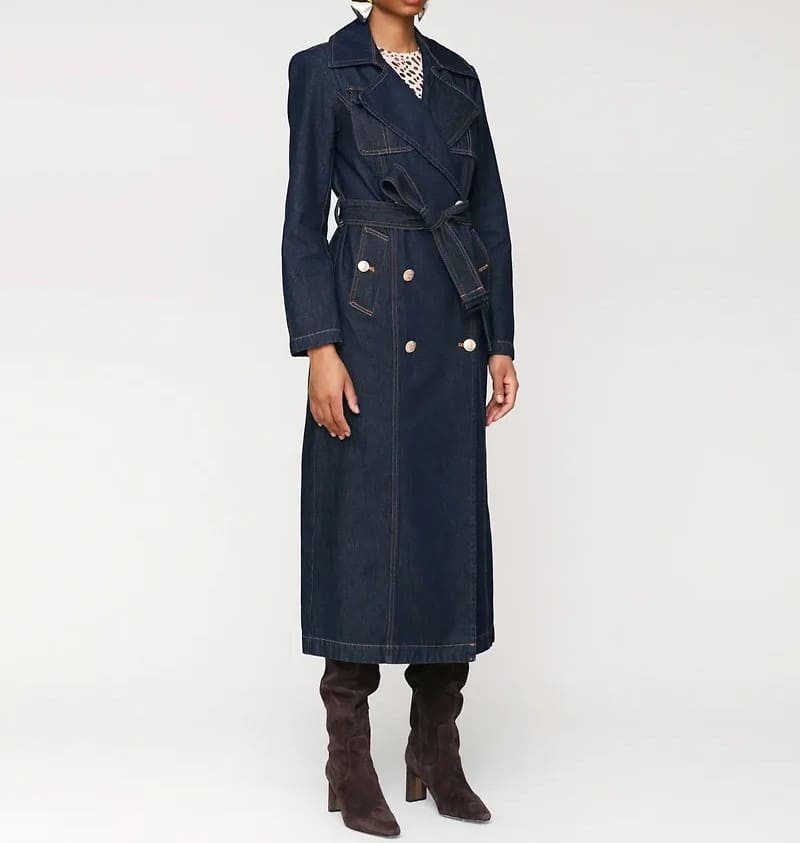 Women's Double-Breasted Belted Trench Coat