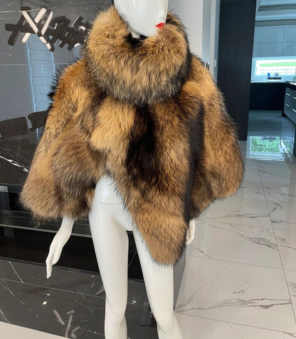 Georgia Fox Fur Poncho
