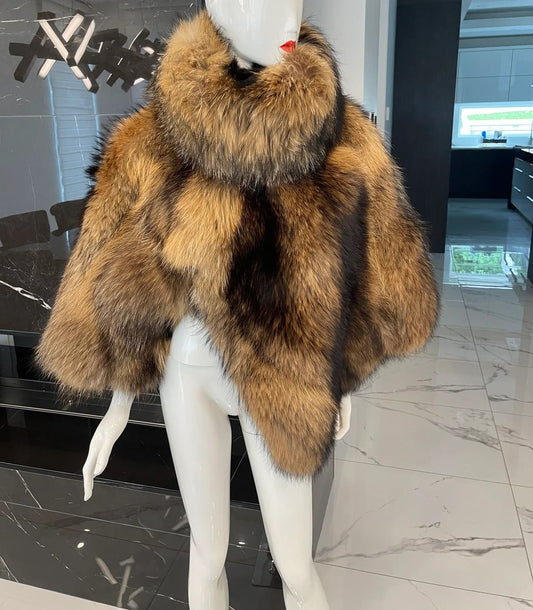 Georgia Fox Fur Poncho