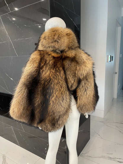 Georgia Fox Fur Poncho