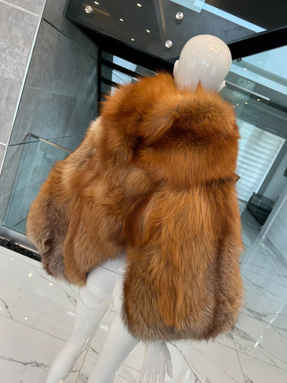 Georgia Fox Fur Poncho