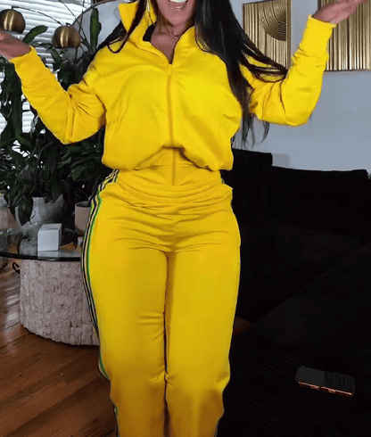 Striped Zipper Tracksuit