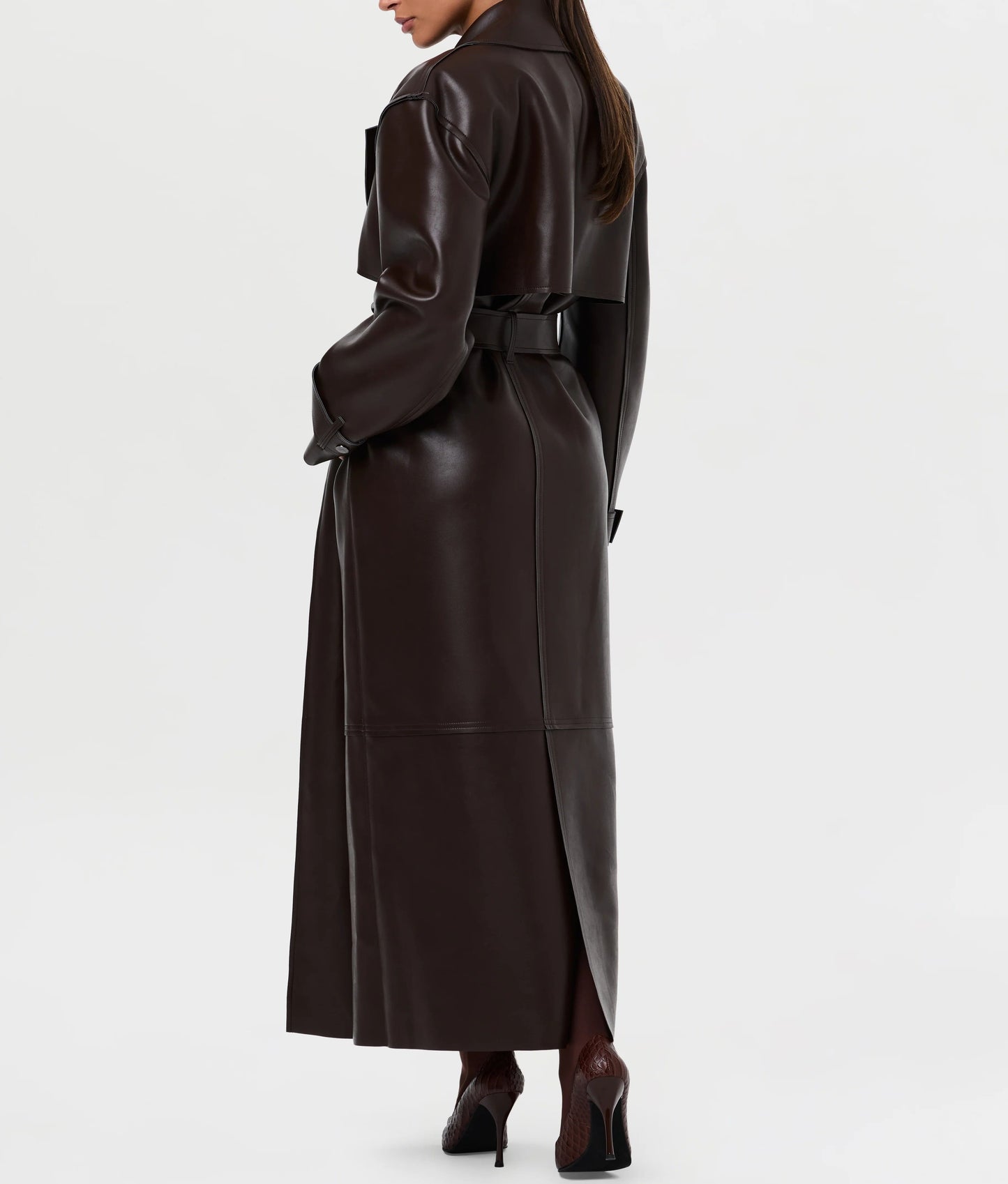 Vegan Leather Trench Coat