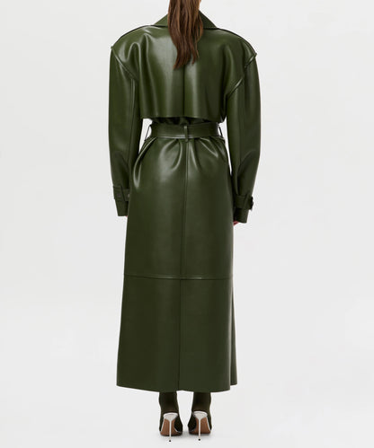 Vegan Leather Trench Coat
