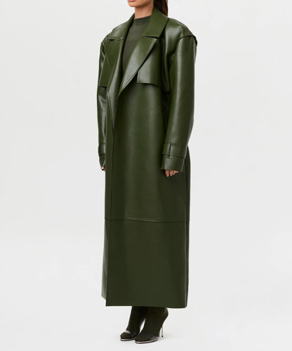Vegan Leather Trench Coat