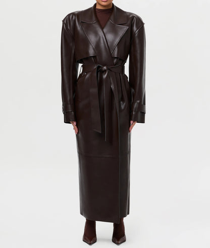 Vegan Leather Trench Coat
