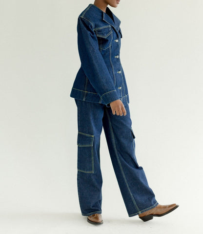Denim Fitted Set