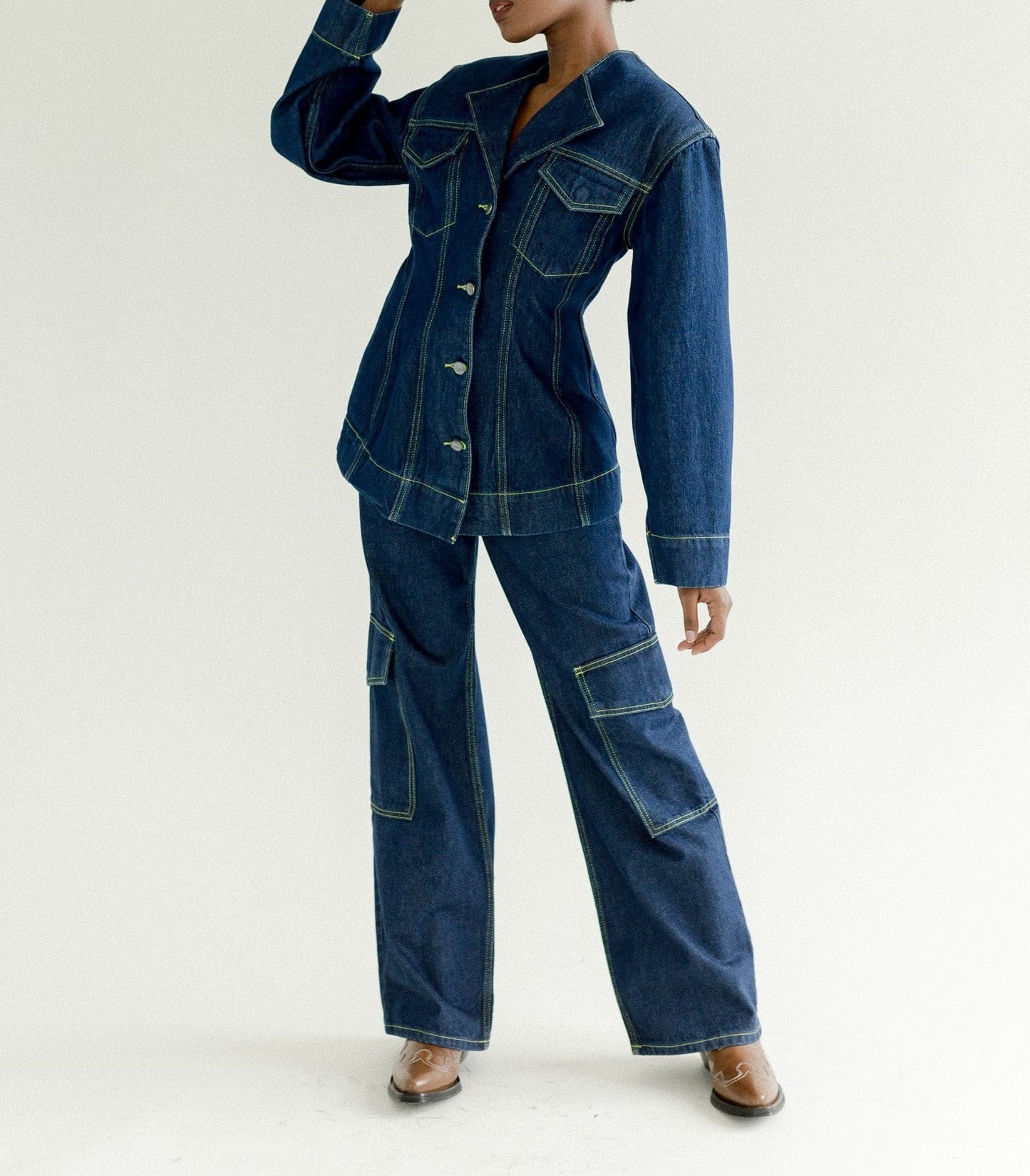 Denim Fitted Set