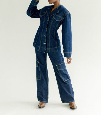 Denim Fitted Set
