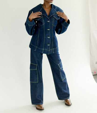 Denim Fitted Set
