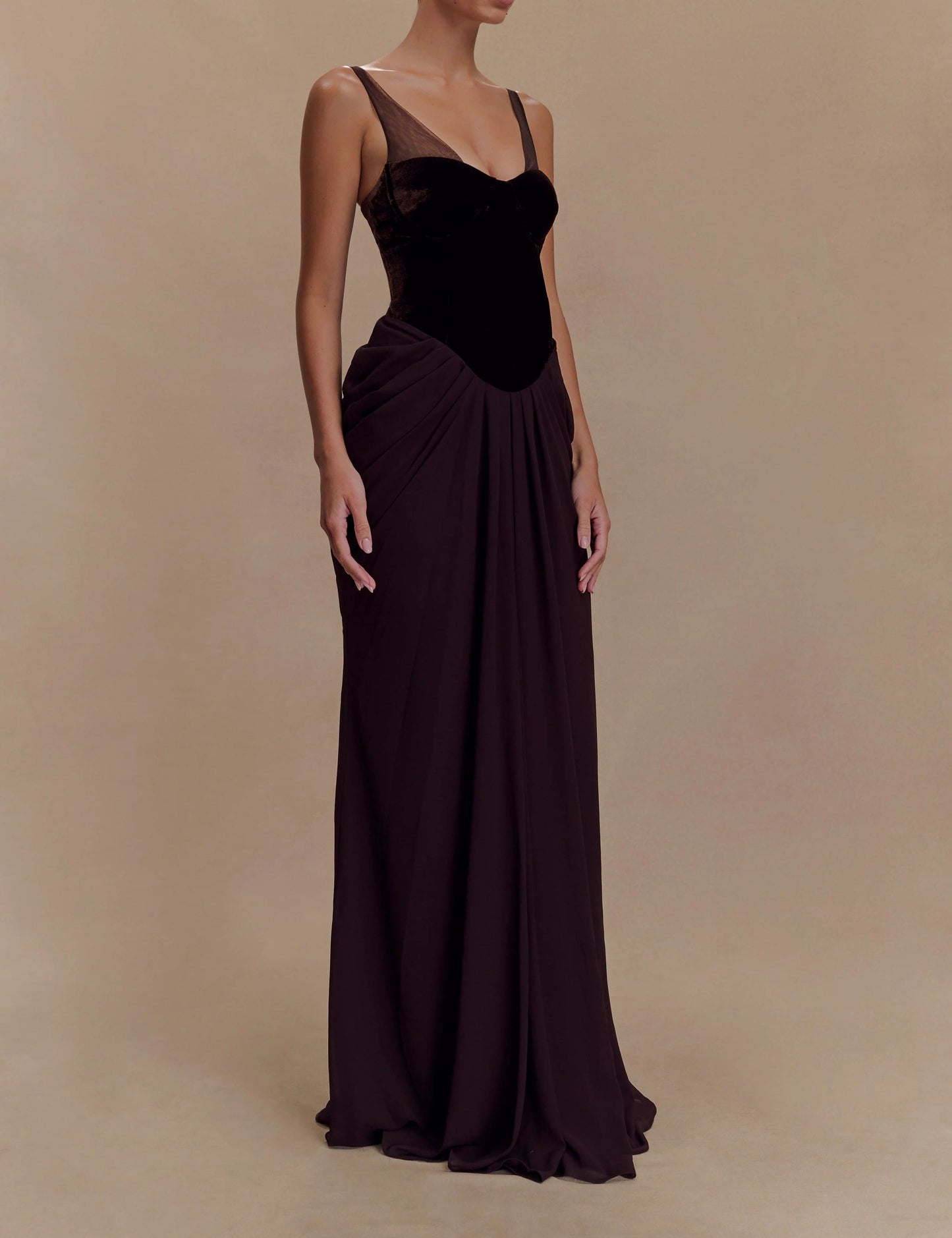 Velvet Corset Maxi Dress