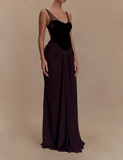 Velvet Corset Maxi Dress