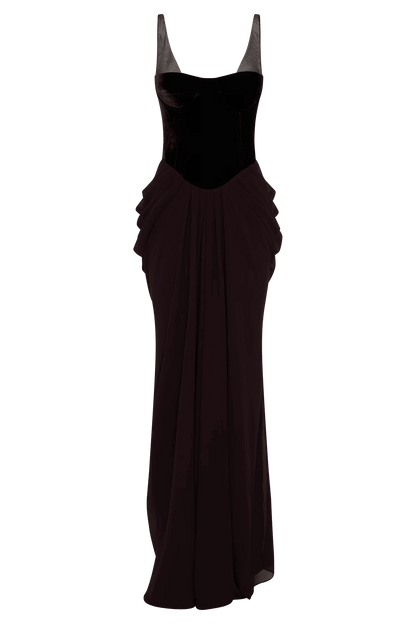 Velvet Corset Maxi Dress