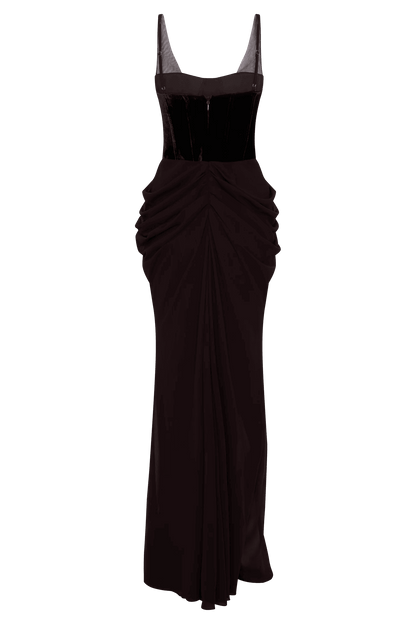Velvet Corset Maxi Dress