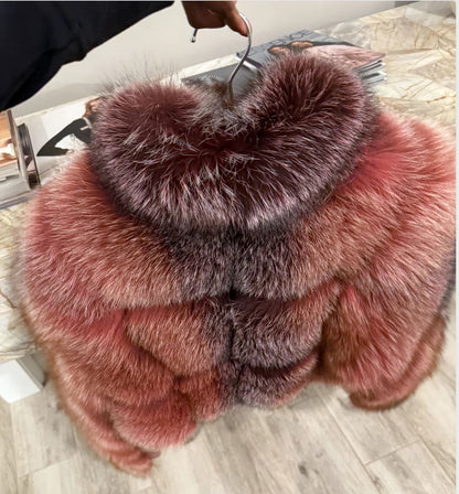 Cropped Fox Fur Jacket