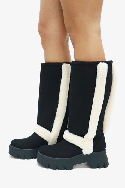 Faux Suede Knee High Boots