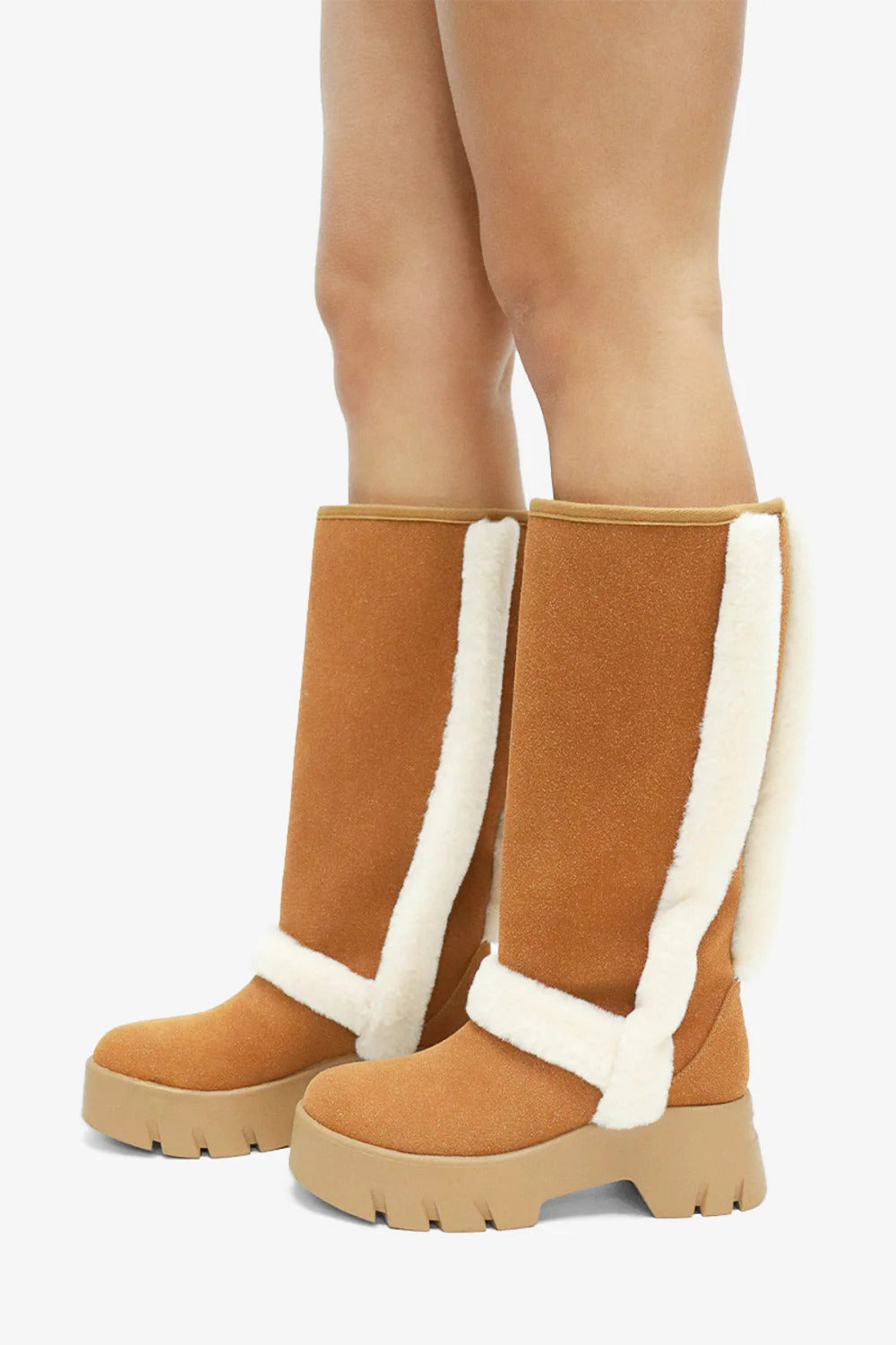 Faux Suede Knee High Boots