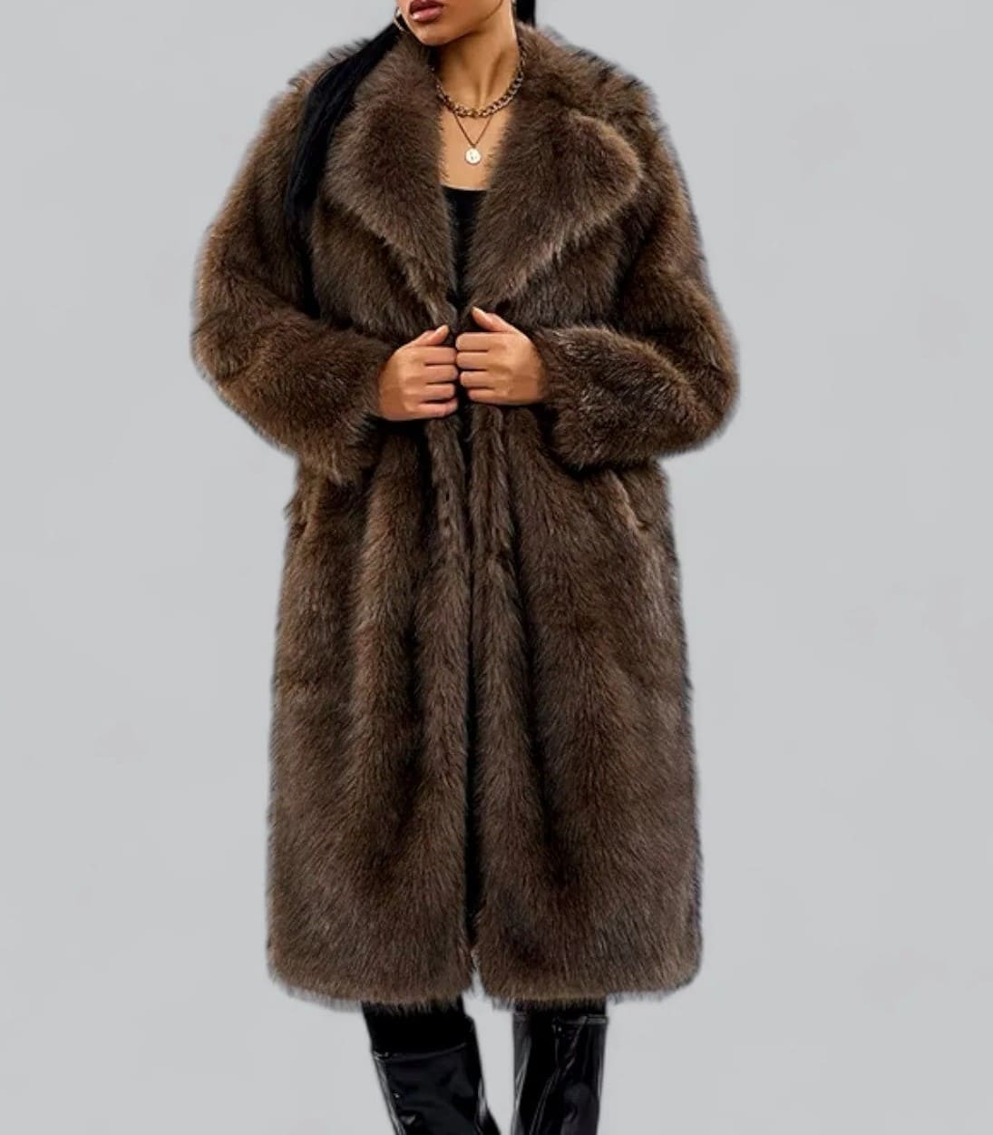 Luxury Faux Fur Long Coat