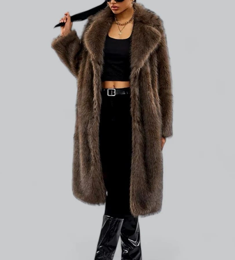 Luxury Faux Fur Long Coat