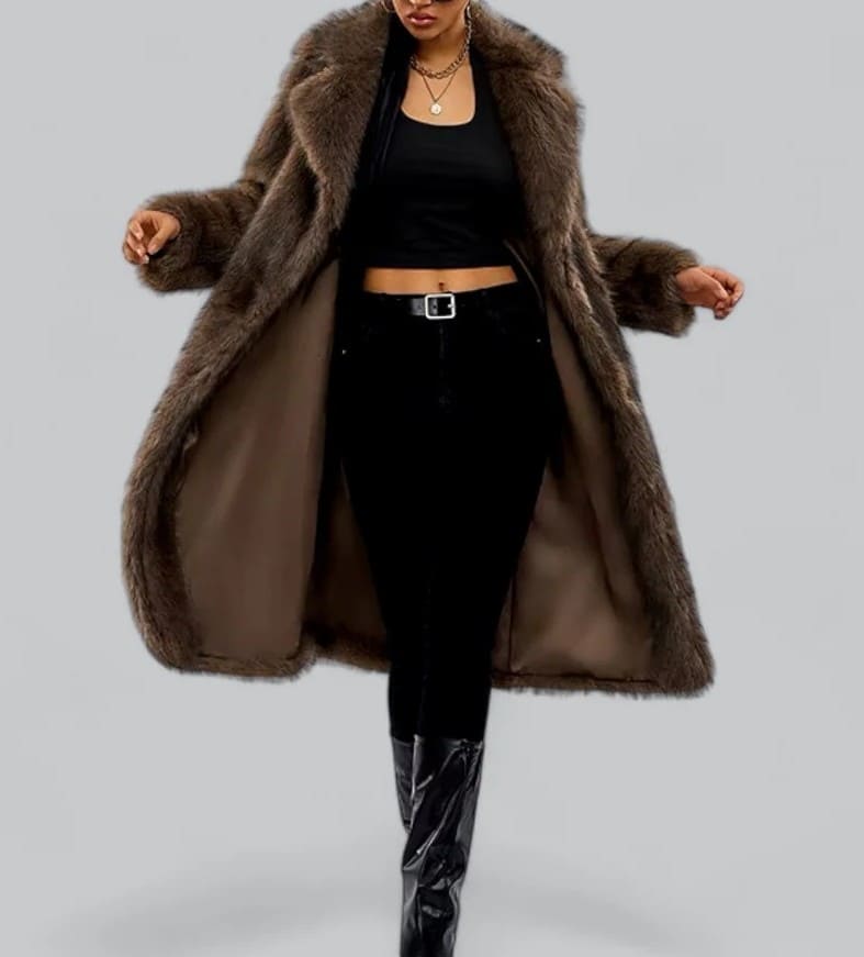 Luxury Faux Fur Long Coat