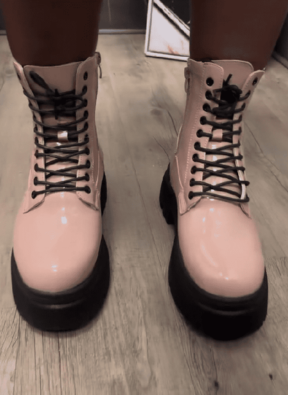Patent Leather Platform Boots