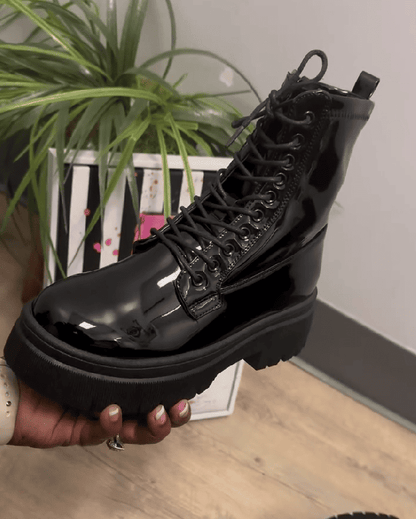 Patent Leather Platform Boots