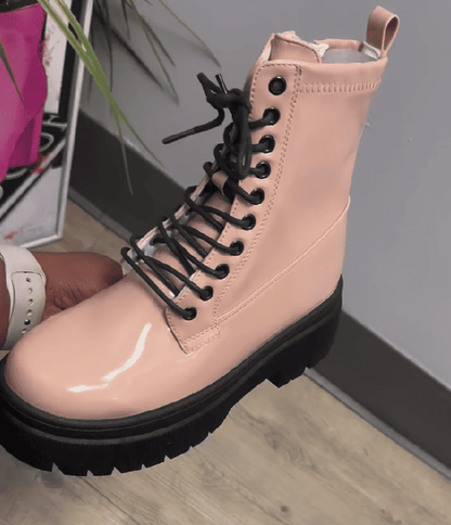 Patent Leather Platform Boots