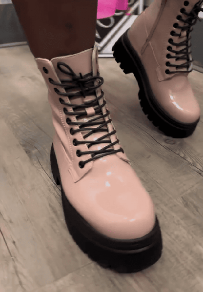 Patent Leather Platform Boots