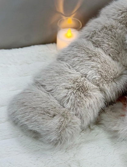 Fluffy Faux Fur Coat Cropped Jacket