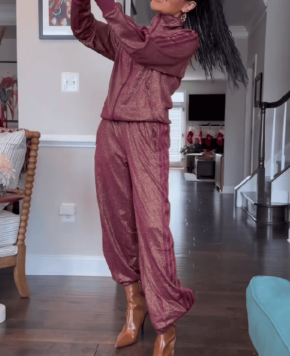 Originals Burgundy Tracksuit with Lurex thread