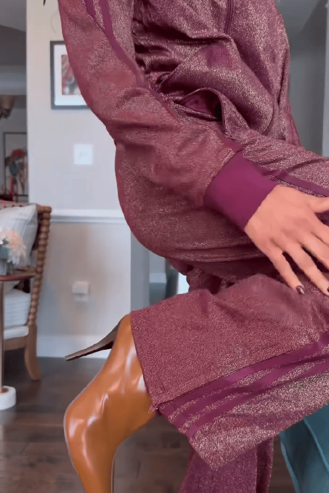 Originals Burgundy Tracksuit with Lurex thread