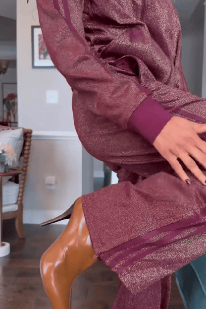 Originals Burgundy Tracksuit with Lurex thread