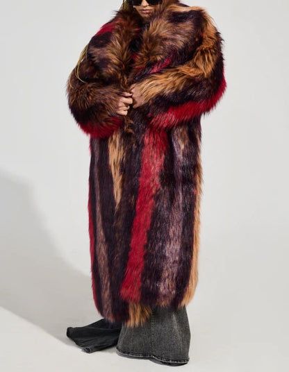 Striped Fur Coat