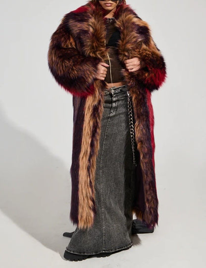 Striped Fur Coat