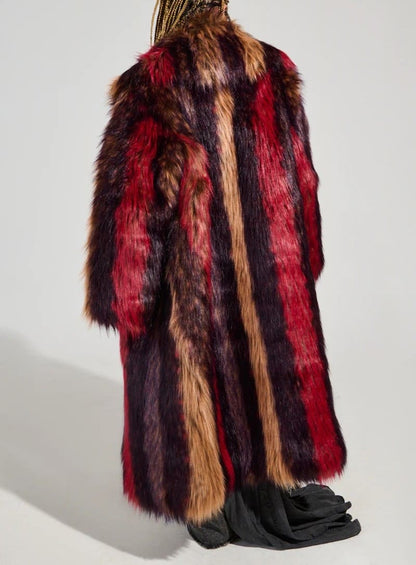 Striped Fur Coat