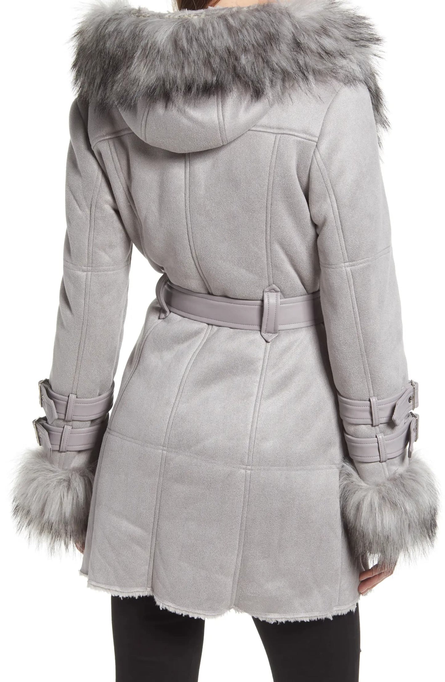 Faux fur Faux Suede parka jacket