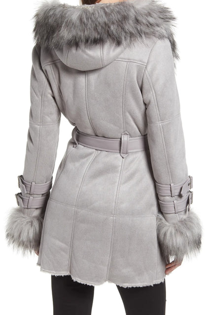 Faux fur Faux Suede parka jacket