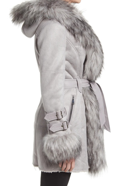 Faux fur Faux Suede parka jacket