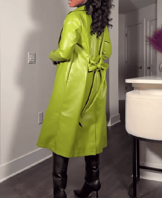 Genuine Leather Trench Coat