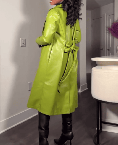 Genuine Leather Trench Coat