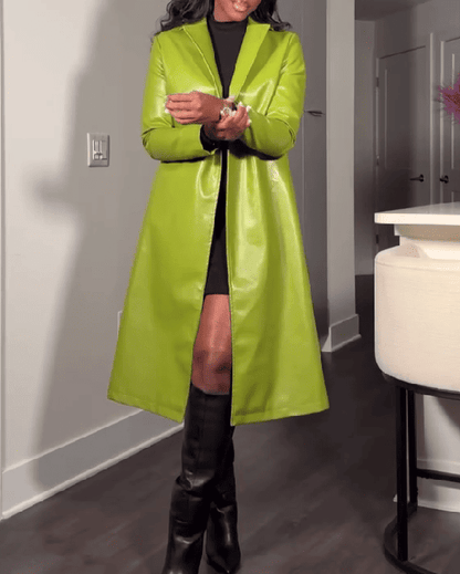 Genuine Leather Trench Coat
