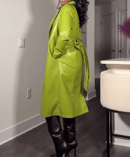 Genuine Leather Trench Coat