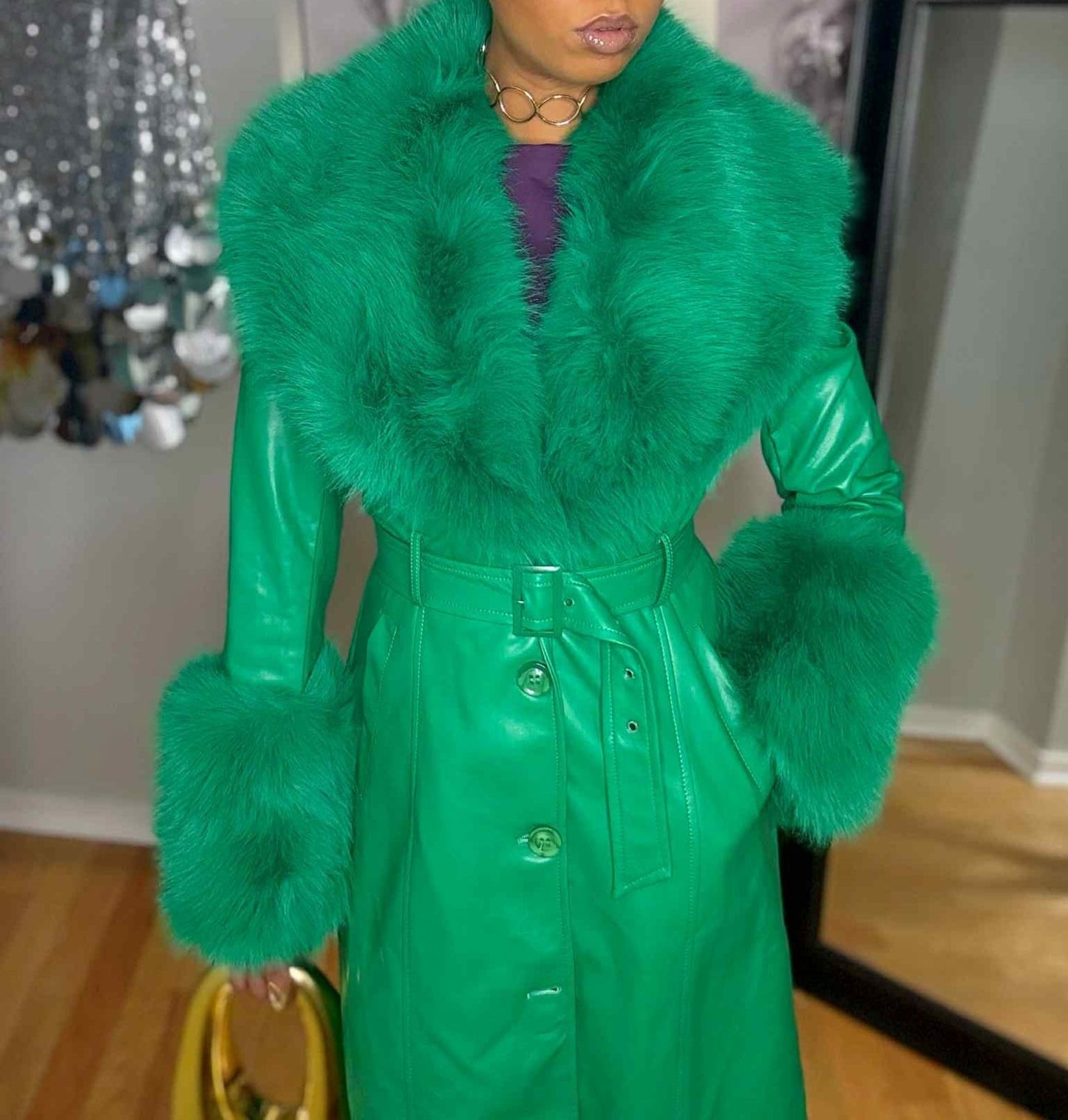 Snow Queen Faux Leather Jacket